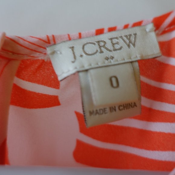 J.Crew Factory orange pink neon floral tulip flutter sleeve top XS 0 - Picture 6 of 10